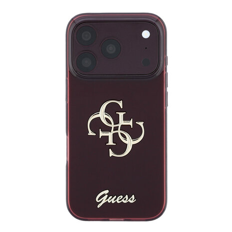 Guess Guess iPhone 18 Pro Max Hoesje IML - 4G - harde behuizing - metalen scriptlogo Bordeauxrood Guess Guess iPhone 18 Pro Max Hoesje IML - 4G - harde behuizing - metalen scriptlogo Bordeauxrood