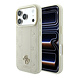 Guess Guess iPhone 18 Pro Hoesje MagSafe - PU - streeppatroon - harde behuizing - Peony 4G-logo Beige Guess Guess iPhone 18 Pro Hoesje MagSafe - PU - streeppatroon - harde behuizing - Peony 4G-logo Beige