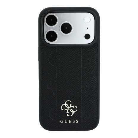Guess Guess iPhone 18 Pro Max Hülle - MagSafe - PU - Streifenmuster - Hartschale - Peony 4G-Logo - Schwarz Guess Guess iPhone 18 Pro Max Hülle - MagSafe - PU - Streifenmuster - Hartschale - Peony 4G-Logo - Schwarz