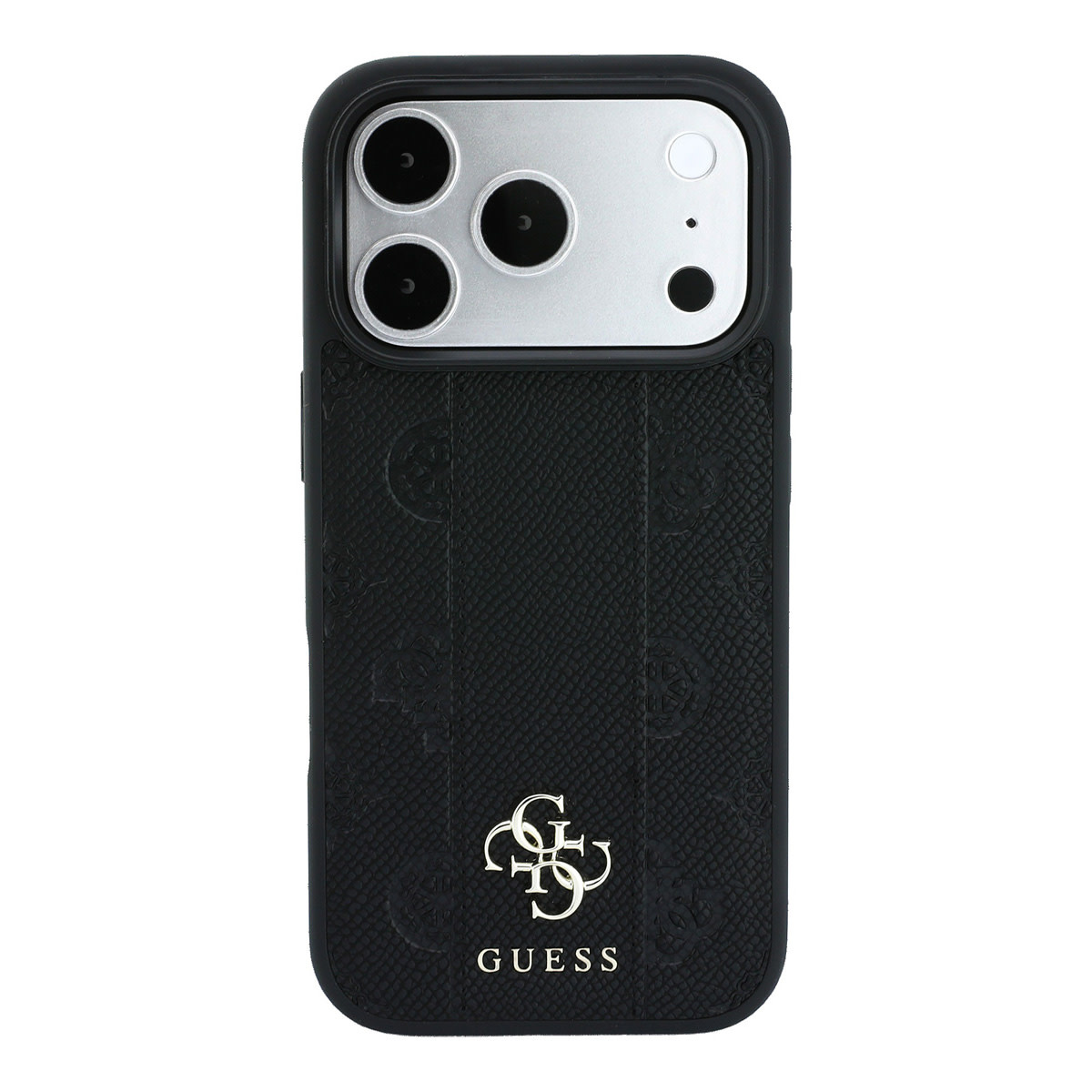 Guess Guess iPhone 18 Pro Max Hoesje - MagSafe - PU - streeppatroon - harde behuizing - Peony 4G-logo - Zwart, foto 3 van 6