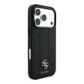 Guess Guess iPhone 18 Pro Max/iPhone 17 Pro Max Hartschalenhülle MagSafe PU Streifen Pfingstrose 4G-Logo - Schwarz