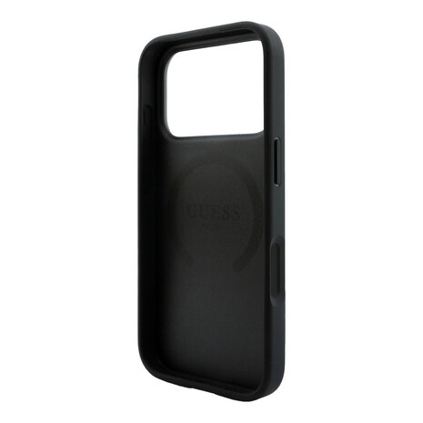 Guess Guess iPhone 18 Pro Max Hoesje - MagSafe - PU - streeppatroon - harde behuizing - Peony 4G-logo - Zwart Guess Guess iPhone 18 Pro Max Hoesje - MagSafe - PU - streeppatroon - harde behuizing - Peony 4G-logo - Zwart