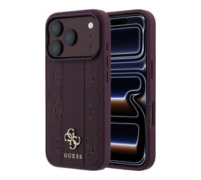 Guess Guess iPhone 18 Pro Max Coque - MagSafe - PU - motif rayé - structure rigide - logo Peony 4G - Bordeaux Guess Guess iPhone 18 Pro Max Coque - MagSafe - PU - motif rayé - structure rigide - logo Peony 4G - Bordeaux