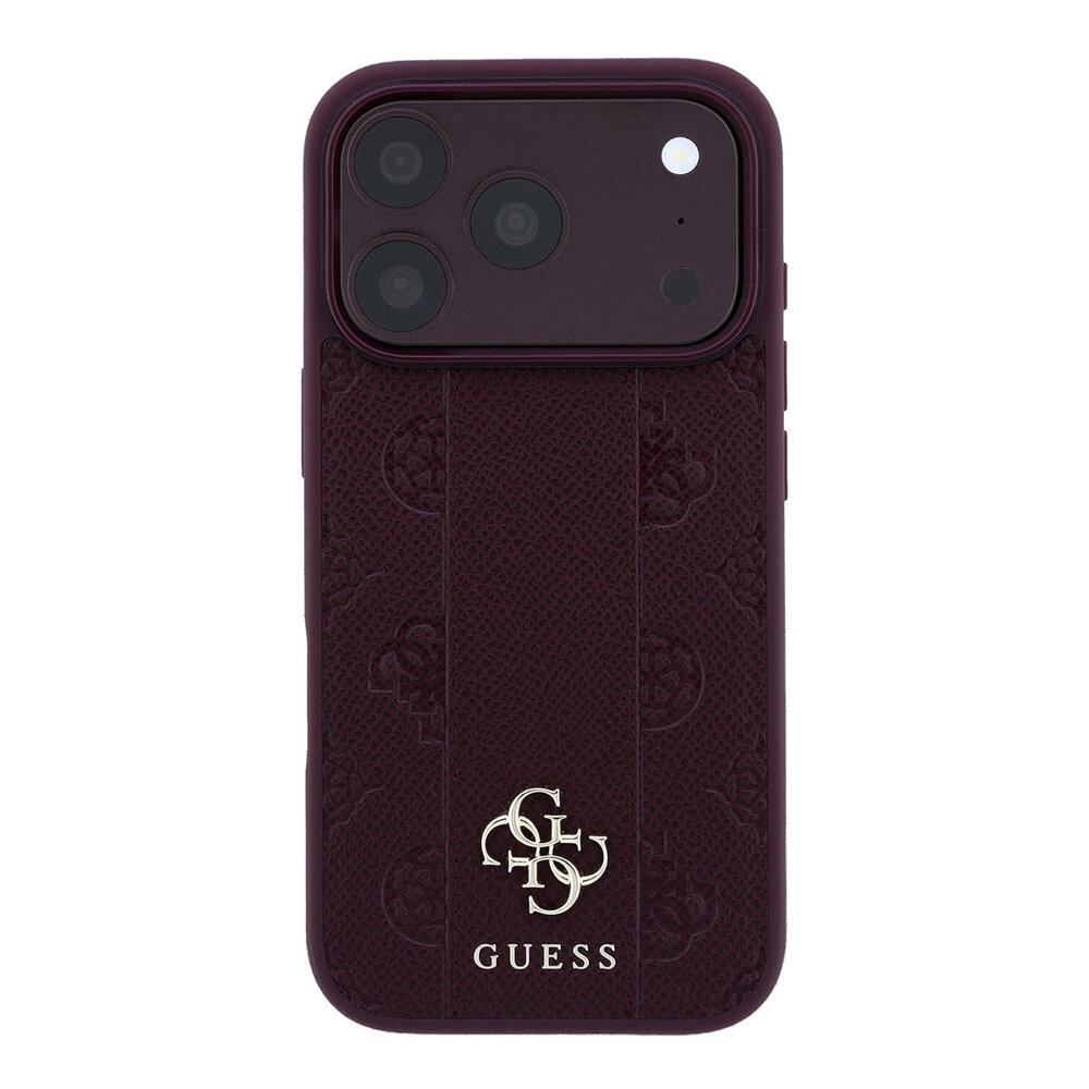 Guess Guess iPhone 18 Pro Max Hoesje - MagSafe - PU - streeppatroon - harde behuizing - Peony 4G-logo - Bordeauxrood Guess Guess iPhone 18 Pro Max Hoesje - MagSafe - PU - streeppatroon - harde behuizing - Peony 4G-logo - Bordeauxrood