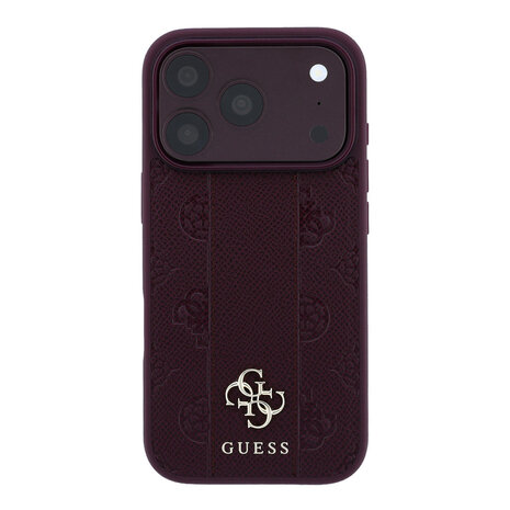 Guess Guess iPhone 18 Pro Max Case - MagSafe - PU - stripe pattern - hard shell - Peony 4G logo - Burgundy Guess Guess iPhone 18 Pro Max Case - MagSafe - PU - stripe pattern - hard shell - Peony 4G logo - Burgundy