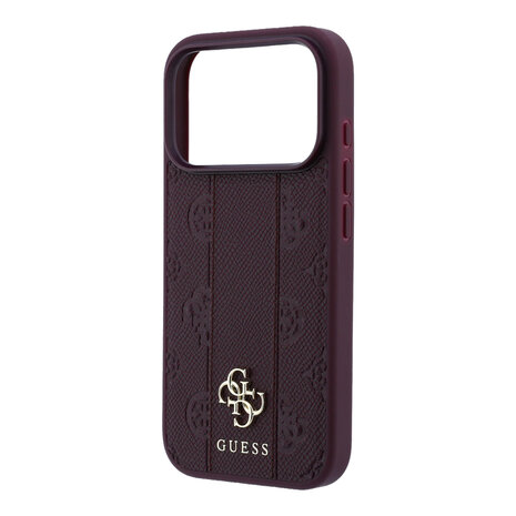 Guess Guess iPhone 18 Pro Max Hoesje - MagSafe - PU - streeppatroon - harde behuizing - Peony 4G-logo - Bordeauxrood Guess Guess iPhone 18 Pro Max Hoesje - MagSafe - PU - streeppatroon - harde behuizing - Peony 4G-logo - Bordeauxrood
