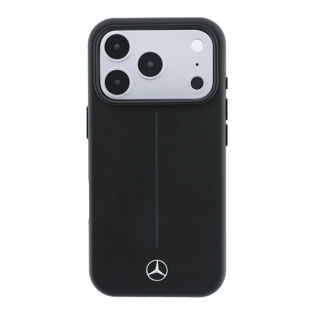 Mercedes-Benz Mercedes-Benz iPhone 18 Pro Hülle Hartschale - MagSafe - PU-Leder - Semi Wrap - Iconic Line Schwarz Mercedes-Benz Mercedes-Benz iPhone 18 Pro Hülle Hartschale - MagSafe - PU-Leder - Semi Wrap - Iconic Line Schwarz