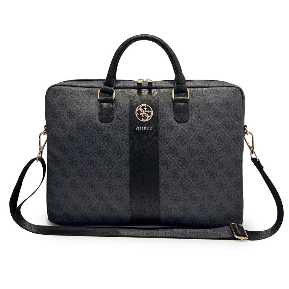 Guess Guess Sacoche pour ordinateur portable 4G - PU - logo 4G rond - logo classique - motif à rayures - 16 pouces Noir Guess Guess Sacoche pour ordinateur portable 4G - PU - logo 4G rond - logo classique - motif à rayures - 16 pouces Noir