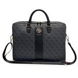 Guess Guess Laptoptas 4G - PU - rond 4G-logo - klassiek logo - streeppatroon - 16 inch Zwart