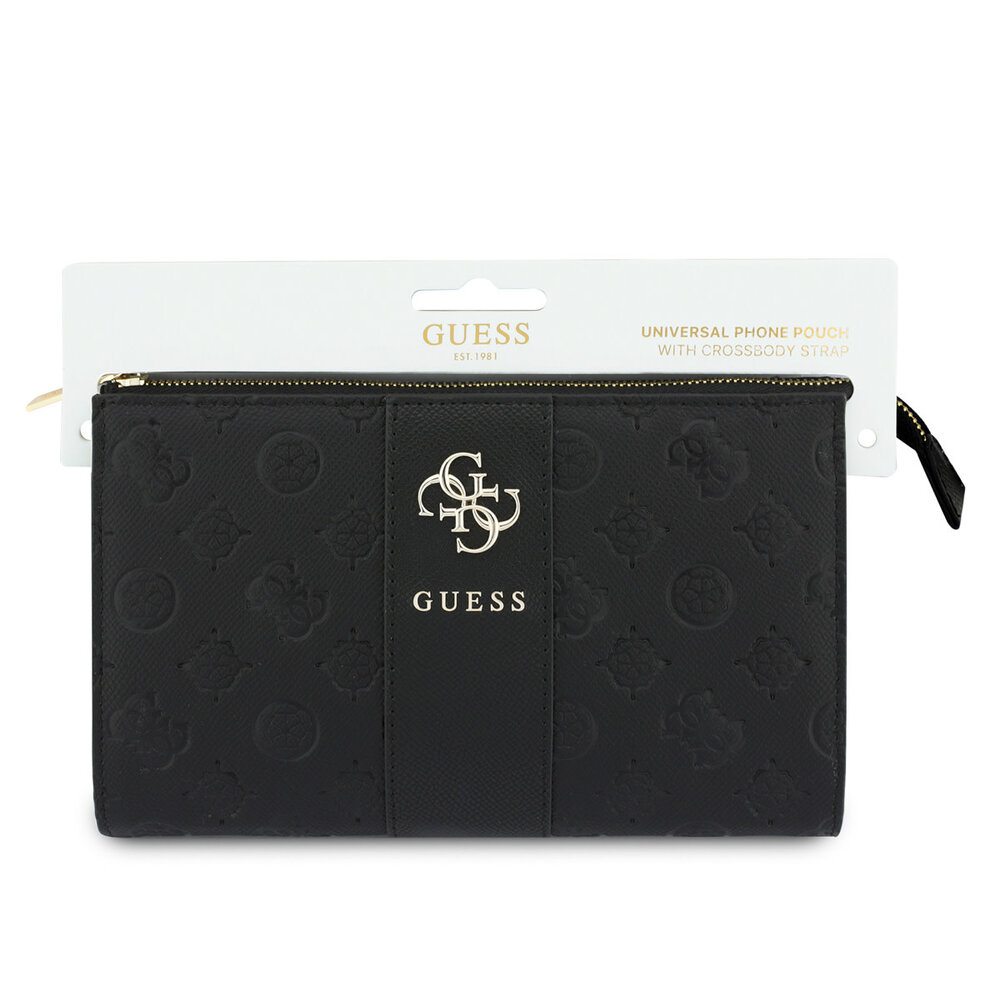 Guess Guess Phone pouch Peony - PU - 4G logo - classic logo - stripe pattern Black Guess Guess Phone pouch Peony - PU - 4G logo - classic logo - stripe pattern Black