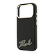 Karl Lagerfeld Karl iPhone 18 Pro Max Coque structure rigide - MagSafe - SW - PU grainé - logo signature en résine Noir