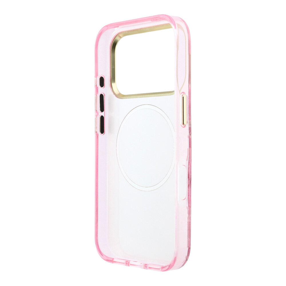 Guess Guess iPhone 18 Pro Max Hülle Hartschale - MagSafe - IML - Glitzer - Blossom Roses Rosa