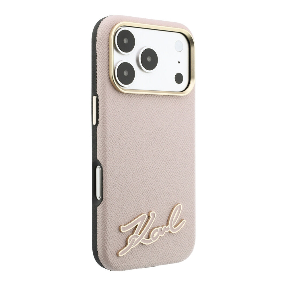 Karl Lagerfeld Karl iPhone 18 Pro Max Hülle Hartschale - MagSafe - SW - genarbtes PU - Signaturlogo aus Kunstharz Rosa Karl Lagerfeld Karl iPhone 18 Pro Max Hülle Hartschale - MagSafe - SW - genarbtes PU - Signaturlogo aus Kunstharz Rosa