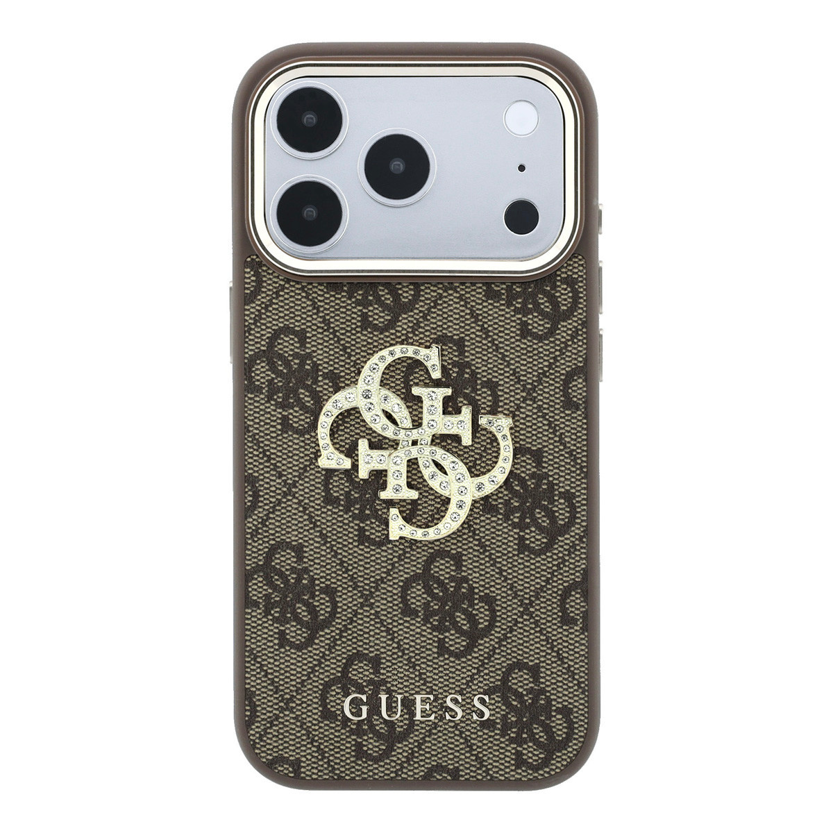 Guess Guess iPhone 18 Pro Max Hoesje harde behuizing - 4G - PU - groot strasslogo Bruin, foto 2 van 6