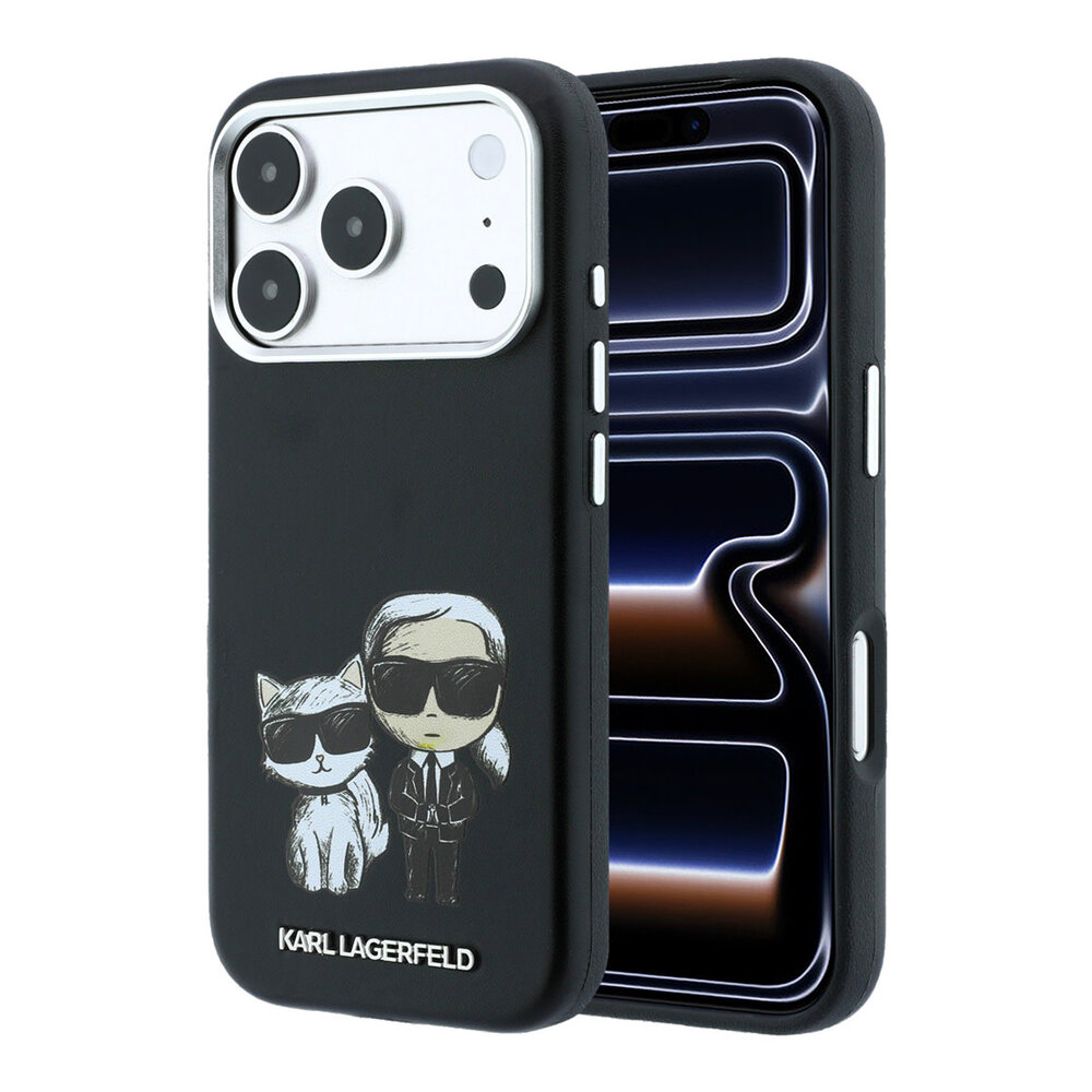 Karl Lagerfeld Karl iPhone 18 Pro Max Hoesje harde behuizing - MagSafe - SW - glad PU - KC Bodies Sketch Zwart