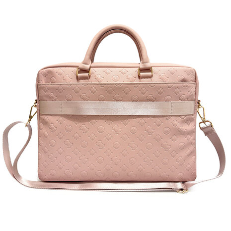 Guess Guess Laptoptas Peony - PU - 4G-logo - klassiek logo - streeppatroon - 16 inch Roze Guess Guess Laptoptas Peony - PU - 4G-logo - klassiek logo - streeppatroon - 16 inch Roze