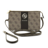 Guess Guess Telefoontas 4G - PU - rond 4G-logo - klassiek logo - streeppatroon Bruin