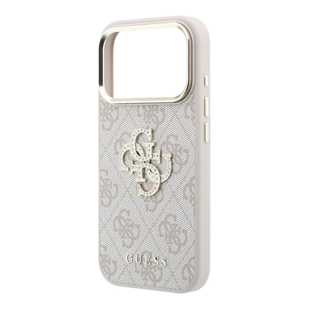 Guess Guess iPhone 18 Pro Max Case hard shell - 4G - PU - large rhinestone logo Pink Guess Guess iPhone 18 Pro Max Case hard shell - 4G - PU - large rhinestone logo Pink