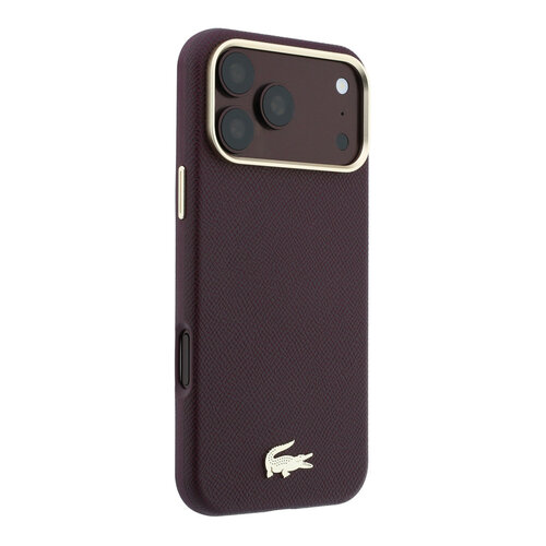 Lacoste Lacoste iPhone 18 Pro Max/iPhone 17 Pro Max Hardcasehoesje MagSafe PVC Champs Élysées Reliëf - Bordeaux