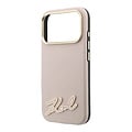 Karl Lagerfeld Karl Lagerfeld iPhone 18 Pro Max/iPhone 17 Pro Max Hardcasehoesje MagSafe SW Generfd PU Handtekeninglogo van hars - Roze