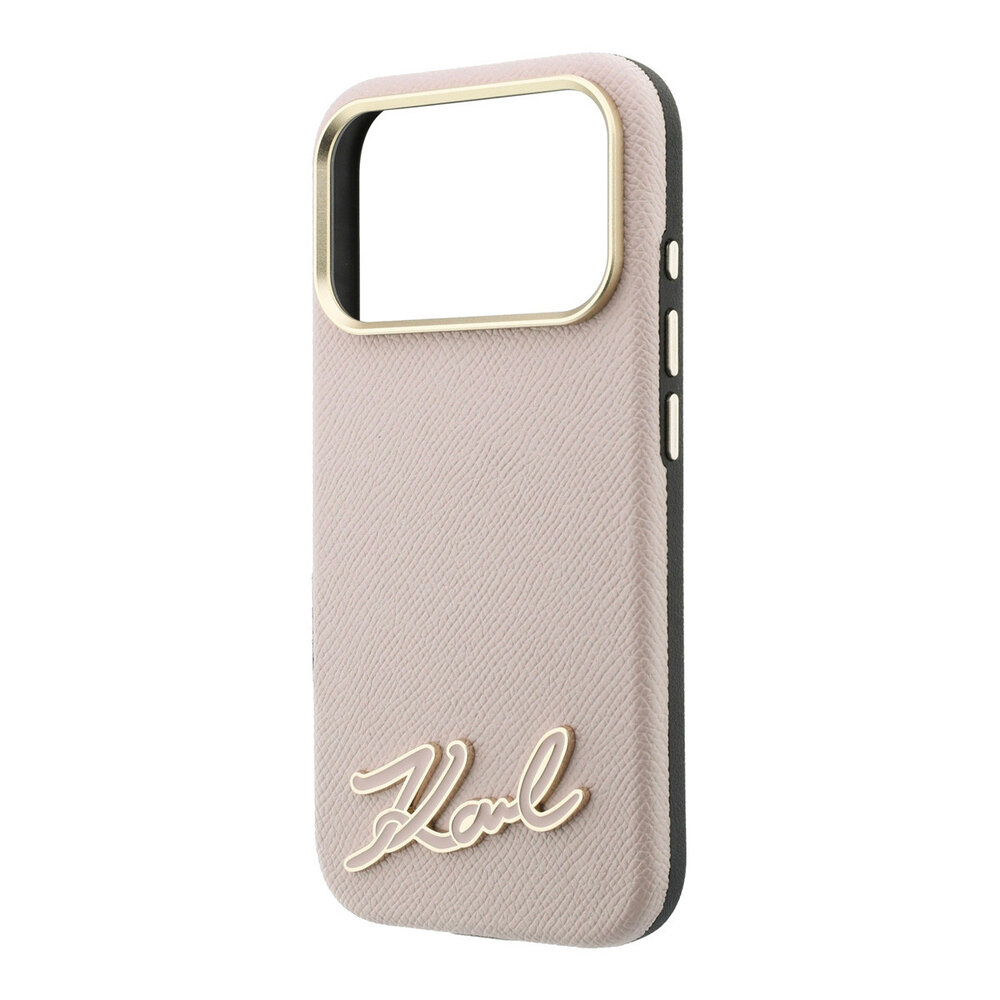 Karl Lagerfeld Karl iPhone 18 Pro Max Hülle Hartschale - MagSafe - SW - genarbtes PU - Signaturlogo aus Kunstharz Rosa Karl Lagerfeld Karl iPhone 18 Pro Max Hülle Hartschale - MagSafe - SW - genarbtes PU - Signaturlogo aus Kunstharz Rosa