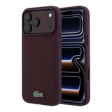 Lacoste Lacoste iPhone 18 Pro Hoesje harde behuizing - MagSafe - Petit Pique - PVC - gelakt logo Bordeauxrood