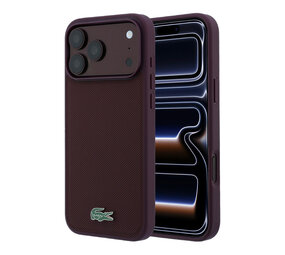 Lacoste Lacoste iPhone 18 Pro Hoesje harde behuizing - MagSafe - Petit Pique - PVC - gelakt logo Bordeauxrood