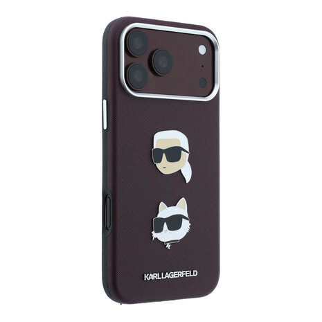 Karl Lagerfeld Karl iPhone 18 Pro Max Hoesje harde behuizing - SW - PU - Saffiano - K&C Heads-pins - logo Bordeauxrood Karl Lagerfeld Karl iPhone 18 Pro Max Hoesje harde behuizing - SW - PU - Saffiano - K&C Heads-pins - logo Bordeauxrood