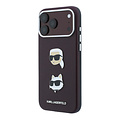 Karl Lagerfeld Karl Lagerfeld iPhone 18 Pro Max/iPhone 17 Pro Max Hartschalenhülle SW PU Saffiano Karl und Choupette Kopf-Anstecker Logo - Bordeaux