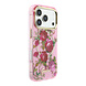 Guess Guess iPhone 18 Pro Coque structure rigide - MagSafe - IML - paillettes - Blossom Roses Rose