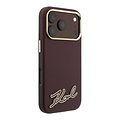 Karl Lagerfeld Karl Lagerfeld iPhone 18 Pro Max/iPhone 17 Pro Max Hardcasehoesje MagSafe SW Generfd PU Handtekeninglogo van hars - Bordeaux