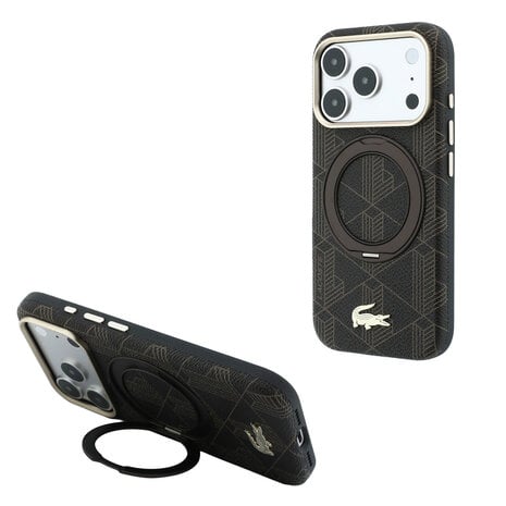 Lacoste Lacoste iPhone 18 Pro Hoesje harde behuizing - MagSafe - PVC - The Blend - ringstandaard Bruin/Lichtgoud Lacoste Lacoste iPhone 18 Pro Hoesje harde behuizing - MagSafe - PVC - The Blend - ringstandaard Bruin/Lichtgoud