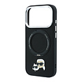 Karl Lagerfeld Karl Lagerfeld iPhone 18 Pro/iPhone 17 Pro Hartschalenhülle MagSafe PU 360° Ringständer KC Heads-Anstecker - Schwarz