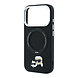 Karl Lagerfeld Karl iPhone 18 Pro Hoesje harde behuizing - MagSafe - PU - ringstandaard 360 - KC Heads-pin Zwart