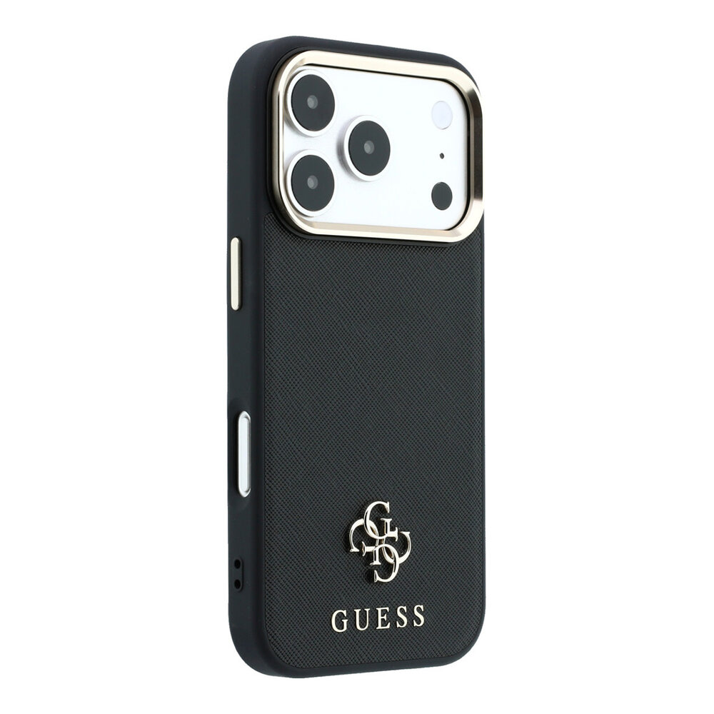 Guess Guess iPhone 18 Pro Hoesje harde behuizing - MagSafe - Saffiano - klein 4G - Classic Zwart
