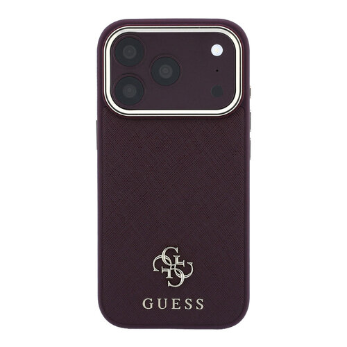 Guess Guess iPhone 18 Pro Max/iPhone 17 Pro Max Hartschalenhülle MagSafe Saffiano Kleines 4G-Logo Klassisches Logo - Bordeaux