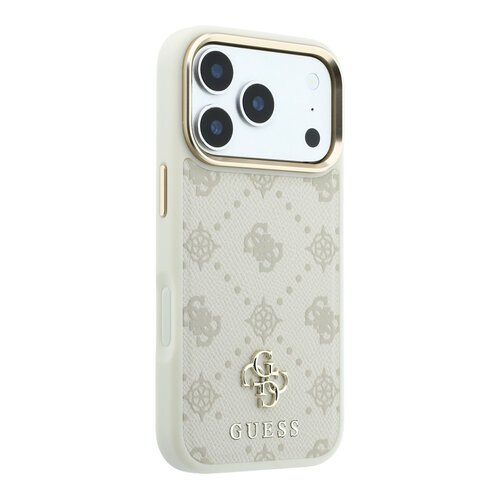 Guess Guess iPhone 18 Pro/iPhone 17 Pro Hartschalenhülle MagSafe Pfingstrose HS Kleines 4G-Logo - Beige