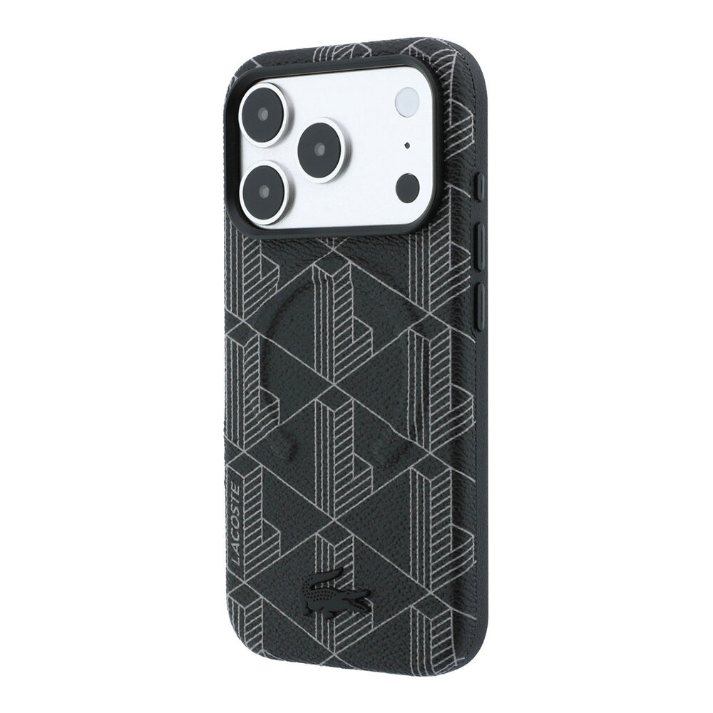 Lacoste Lacoste iPhone 18 Pro Hoesje harde behuizing - MagSafe - PVC - The Blend - reliëf Zwart Lacoste Lacoste iPhone 18 Pro Hoesje harde behuizing - MagSafe - PVC - The Blend - reliëf Zwart