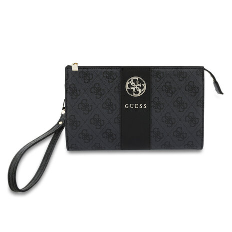 Guess Guess Telefoontas 4G - PU - rond 4G-logo - klassiek logo - streeppatroon Zwart Guess Guess Telefoontas 4G - PU - rond 4G-logo - klassiek logo - streeppatroon Zwart