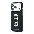 Karl Lagerfeld Karl Lagerfeld iPhone 18 Pro/iPhone 17 Pro Hartschalenhülle SW PU Saffiano Karl und Choupette Kopf-Anstecker Logo - Schwarz