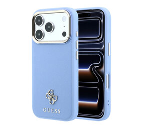 Guess Guess iPhone 18 Pro Case hard shell - MagSafe - Saffiano - small 4G - Classic Light blue