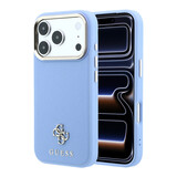 Guess Guess iPhone 18 Pro Max Hoesje harde behuizing - MagSafe - Saffiano - klein 4G - Classic Lichtblauw