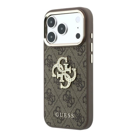 Guess Guess iPhone 18 Pro Max Hoesje harde behuizing - 4G - PU - groot strasslogo Bruin Guess Guess iPhone 18 Pro Max Hoesje harde behuizing - 4G - PU - groot strasslogo Bruin
