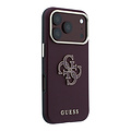 Guess Guess iPhone 18 Pro Max/iPhone 17 Pro Max Hartschalenhülle SW Genarbtes PU Großes Kunstharzlogo - Bordeaux