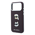 Karl Lagerfeld Karl Lagerfeld iPhone 18 Pro Max/iPhone 17 Pro Max Hartschalenhülle SW PU Saffiano Karl und Choupette Kopf-Anstecker Logo - Bordeaux