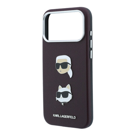 Karl Lagerfeld Karl iPhone 18 Pro Max Hülle Hartschale - SW - PU - Saffiano - K&C Heads-Anstecker - Logo Bordeauxrot Karl Lagerfeld Karl iPhone 18 Pro Max Hülle Hartschale - SW - PU - Saffiano - K&C Heads-Anstecker - Logo Bordeauxrot