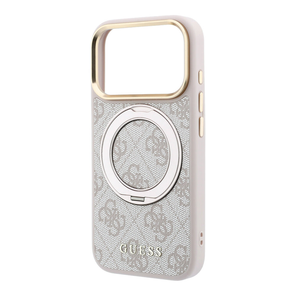 Guess Guess iPhone 18 Pro Hoesje harde behuizing - MagSafe - ringstandaard 360 - 4G - PU - klassiek logo Roze Guess Guess iPhone 18 Pro Hoesje harde behuizing - MagSafe - ringstandaard 360 - 4G - PU - klassiek logo Roze