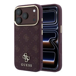 Guess iPhone 18 Pro Max/iPhone 17 Pro Max Coque rigide - MagSafe - Peony - HS - 4G - Petit logo - Bordeaux