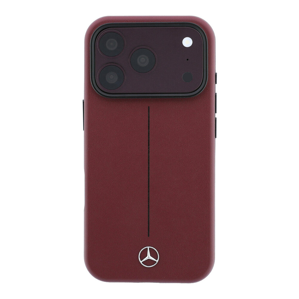 Mercedes-Benz Mercedes-Benz iPhone 18 Pro Hülle Hartschale - MagSafe - PU-Leder - Semi Wrap - Iconic Line Bordeauxrot Mercedes-Benz Mercedes-Benz iPhone 18 Pro Hülle Hartschale - MagSafe - PU-Leder - Semi Wrap - Iconic Line Bordeauxrot