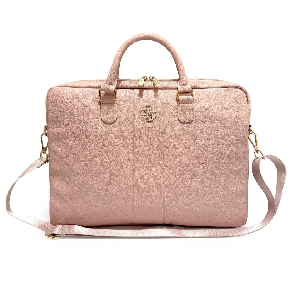 Guess Guess Laptoptas Peony - PU - 4G-logo - klassiek logo - streeppatroon - 16 inch Roze Guess Guess Laptoptas Peony - PU - 4G-logo - klassiek logo - streeppatroon - 16 inch Roze